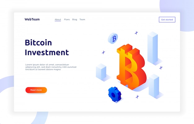 Isometrisches Bitcoin Investment Banner Download Der Premium Vektor - 